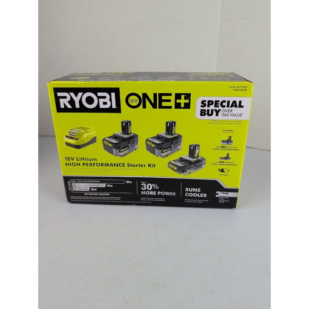 RYOBI ONE+ PSK108SB 18V Lithium High Performance Starter Kit Batteries & Charger